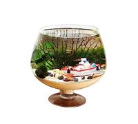 pecera Tanque de Peces en Forma Copa, Tanque, Acuario, Botella ecológica Escritorio, pequeño, Agua Vidrio Transparente for Mascotas(Medio)