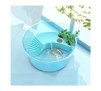 pecera Tanque de Peces, Tortuga con Cubierta Solar, Caja alimentación, se Pueden Plantar Plantas acuáticas, pecera pequeña, Redonda, Transparente for el hogar(Grande)
