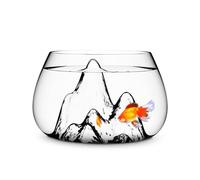 Peceras Creative Desktop Glass Aquarium Tank with Raised Mountain Peak Modeling Decorative Living Room Transparent Glass Aquarium Aquarium Decorative Ornaments for Home Use Acuarios(16x21x12cm)