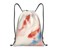 Peces Cachos En Acuarela Bolsa De Hombro Doble Ajustable Bolsa De Deporte Fácil De Doblar Mochila para Estudiantes Escolar Playa 36X42Cm