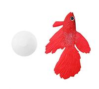 Pssopp Peces de Acuario Tazón De Plástico Natación Oro Peces Betta Peces Divertido Artificial de Silicona Peces Pequeños Peces Falsos Peces Pescado Decoración de Adornos(Betta roja)