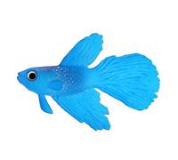 Peces de acuario Tazón De Plástico Natación Oro Peces Betta Peces Divertido Artificial de Silicona Peces Pequeños Peces Falsos Peces Pescado Decoración de Adornos(Betta azul)