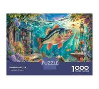 Peces en un Mundo Submarino Colorido 1000 Piezas Puzzle Ilustración oceánica Puzzle para Adultos, Cartón Extra Grueso - Antiestrés Y Viajes, Genial para 12+ Años 52x38cm/1000pc