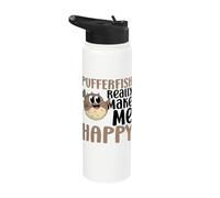 Peces globo Make Me Happy You Not So Much Funny Pufferfishes Stainless Steel Insulated Water Bottle
