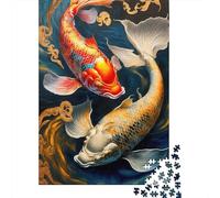 Peces Koi diseño Agua fluyente Puzzle de 1000 Piezas Papel para Adultos Relajación Atención Decoración Familiar Regalo 70x50cm/1000pcs