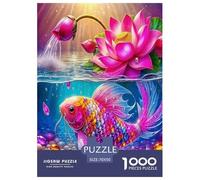 Peces Koi Puzle Juguete Educativo Decoración Familiar 1000 Piezas Buena Suerte Koi Rompecabezas Familiar Juego De Habilidad para Adultos Y Niños 70x50cm/1000pcs