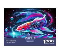 Peces Koi Rompecabezas Regalo Creativo Decoración Familiar 1000 Piezas Buena Suerte Koi Rompecabezas De Decoración Juguetes Desafiantes para Adultos 70x50cm/1000pcs