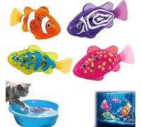 Peces nadadores mágicos que brillan activados por el agua, peces robot interactivos coloridos, juguete de peces robot nadadores, peces electrónicos con luces LED, para diversión en bañera, piscina y