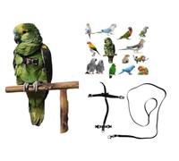 Pechera de loros negra ajustable con enganche rápido, medida de cotorras a amazonas elástica de 10 mm, hebillas de plástico o metal, correa de 10 mm, 1 m (hebillas de metal)