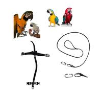 Pechera de loros negra con enganche rápido, mediano de coco a amazón, grande y elástica, cinta elástica de 10 mm, hebillas de plástico o metal, correa de 4 mm, 1 m, gancho de tornillo de 4 mm (hebilla