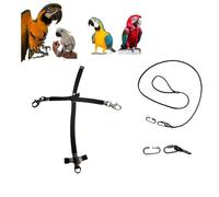 Pechera de loros negra con enganche rápido, mediano de coco a amazón, grande y elástica, cinta elástica de 10 mm, hebillas de plástico o metal, correa de 4 mm, 1 m, gancho de tornillo de 4 mm (ganchos