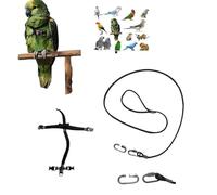 Pechera loros negra con enganche rápido, mediano de coco a amazón, grande y elástica, cinta elástica de 10 mm, hebillas de plástico o metal, correa de 4 mm, 1 m, gancho de tornillo de 4 mm (hebillas