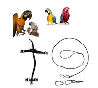 Pechera loros negra con enganche rápido, mediano de coco a amazón, grande y elástica, cinta elástica de 10 mm, hebillas de plástico o metal, correa de 3 mm, gancho de tornillo de 2 mm (hebilla grande