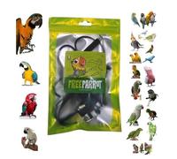 Pechera loros Plus A1 blanco enganche rápido, mediano de Kalopsita a amazona o gran ara, elástica cinta 10 mm, hebillas de plástico o metal, correa de cuerda de 3 mm 1 m