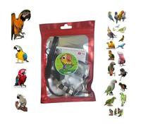 Pechera loros Plus A2 blanco enganche rápido, mediano de Kalopsita a amazona o gran ara, elástica cinta 10 mm, hebillas de plástico o metal, correa de cuerda de 3 mm 1 m