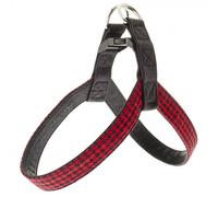 Pechera Super Coco con patrón escocés para perros - Ferribiella - Color del Producto: Rojo | Mediciones: 36 cm / 20 mm