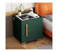 Pecho de cabecera Mesita de noche inteligente con caja fuerte oculta, mesa auxiliar con estación de carga inalámbrica y luces LED ajustables, mesita de noche for uso en dormitorio Mesa de noche(Green)