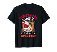 Pecho Nueces Asado Divertido Travieso Santa Comida Sucia Juego de Palabras Navidad Camiseta