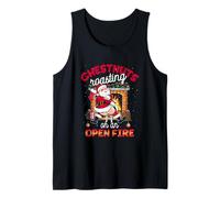 Pecho Nueces Asado Divertido Travieso Santa Comida Sucia Juego de Palabras Navidad Camiseta sin Mangas