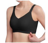 Pechos grandes para las mujeres mostrando pequeña colección de tetas flácidas, delgada, sin dejar rastro, sujetador de orejas de conejo ropa interior, Negro , XXL