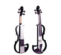 Peci 4/4 Conjunto De Violín Eléctrico Solidwood Body Black+White Color Violin con Brasilwood Bow+Case+Puente Instrumento violín