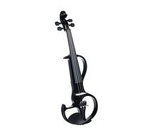 Peci Violín Eléctrico Silencioso De Tamaño 4/4, Conjunto Negro, Pieza Trasera De Ébano con Diapasón, Reposapiés De Barbilla, Cuerpo De Madera Maciza Instrumento violín
