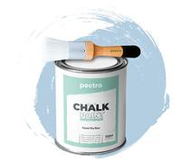 PECTRO Pintura a la Tiza para Muebles 750ml + Brocha de madera especial Pack - Pintura para Muebles sin lijar - Pintura para Madera - Pintura Chalk Paint Efecto Tiza Colores (Celeste Pastel)