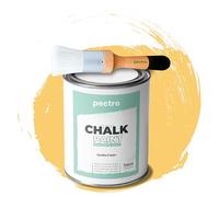 PECTRO Pintura a la Tiza para Muebles 750ml + Brocha de madera especial Pack - Pintura para Muebles sin lijar - Pintura para Madera - Pintura Chalk Paint Efecto Tiza Colores (Crema Vainilla)