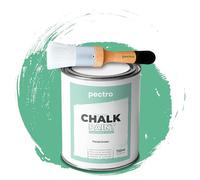 PECTRO Pintura a la Tiza para Muebles 750ml + Brocha de madera especial Pack - Pintura para Muebles sin lijar - Pintura para Madera - Pintura Chalk Paint Efecto Tiza Colores (Verde Pastel)