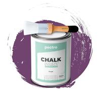 PECTRO Pintura a la Tiza para Muebles 750ml + Brocha de madera especial Pack - Pintura para Muebles sin lijar - Pintura para Madera - Pintura Chalk Paint Efecto Tiza Colores (Púrpura)