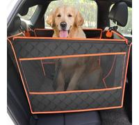 Pecute Asiento de Coche XL 70 x 61 x 55 cm para Perros Medianos y Grandes, Reforzado con 4 Correas de Fijación Extra Estables, Caja para Perros Medianos