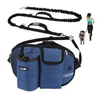 Pecute Correa para Perro Manos Libres para Perros hasta 110 kg de absorción de Choque, cómoda, Costura Reflectante, Ideal para Correr, Correr y Caminar (Azul)