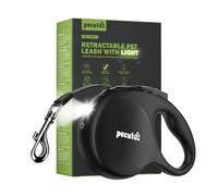 Pecute Correa Perro Extensible con luz LED Recargable de 8M de Resistente a Enredos con Banda Reflectante,Correa para Las Madrugadas y Las Noches Adecuado para Perros de hasta 50kg