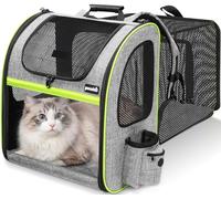 Pecute Mochila Gato XL＞6kg-＜8kg Mochilas para Gatos y Perro Transportin Gato Expandible y Plegable para Viajar en Tren/automóvil/Restaurante