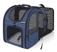 Pecute Transportin Gato Mochilas para Gatos y Perro Bolsa para Mascotas Expandible y Plegable, Carga Máxima 10 kg, para Viajar en Tren/automóvil/Restaurante/avión