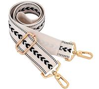 Pecvan Correa ajustable de gancho giratorio de metal negro para bolsa cruzada/equipaje, Jacquard beige, L, moderno