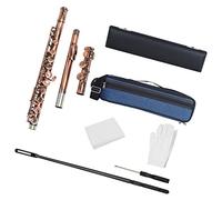 PECY C-Key Juego De Flauta De 16 Orificios Flauta C De Orificio Cerrado con Estuche Varilla De Limpieza Paño De Limpieza Y Guantes para Principiantes Flautas traveseras (Color : Crimson)