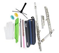 PECY Flauta C De Orificio Cerrado De 16 Teclas, Instrumento De Flauta para Estudiantes Principiantes, Viene con Kit De Limpieza, Soporte para Guantes Flautas traveseras (Size : White)