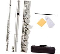 PECY Flauta Cuproníquel Plateada 16 Agujeros C Llave Instrumento De Viento De Madera Con Guantes Funda Acolchada Flautas traveseras (Size : Nickel silver)
