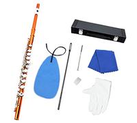 PECY Llave C Niquelada, Banda De Flauta De 16 Agujeros, Llave Cerrada De Rendimiento Más Llave E, Instrumento De Flauta Profesional Flautas traveseras (Color : Orange)