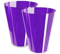 PECZEKO Macetero para orquídeas, paquete de 2 unidades, transparente, maceta para orquídeas, maceta de plástico, moderna, fina, forma redonda, juego de 2 unidades, color morado