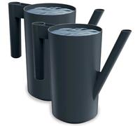 PECZEKO Regadera de 2,0 litros para casa y jardín, de plástico resistente, regadera para fácil riego de flores, plantas y plantas de interior, juego de 2 (2 unidades), color antracita