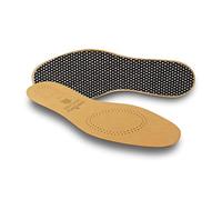 Pedag 110 - Plantilla plana de piel con filtro de carbón activo eficaz para control de olores, color marrón canela US M10/EU 43