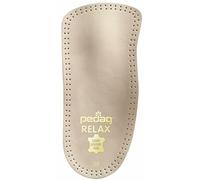 Pedag 127/128 Relax 3/4 Length Anatomically Shaped Leather Insole with Flexible Latex Heel Cup, Arch Support and Metatarsal Pad, Tan, Women's 8 by Pedag