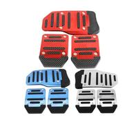 Pedal acelerador coche Cubierta universal pedales coche aluminio transmisión automática freno combustible gas juego almohadillas antideslizantes(Automatic red)