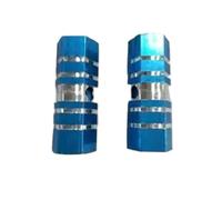 Pedal antideslizante de aluminio for bicicleta, clavijas pie for eje delantero y trasero, palanca reposapiés BMX, cilindro, accesorios for, forma lanzador cohete, 2 uds ESSEIEIE(Blue)