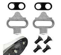 Pedal Cleats Set, Stainless Steel Self Locking, Power Transfer Cycling Accessories Replacement Kit for Mountain, Road Bike, Indoor Trainer, Outdoor Ride, 2.68x2.64 Inches