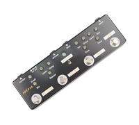 Pedal compacto de efectos de guitarra negro con textura metálica adecuada para pérdida de señales y mantenimiento de tono. Procesador de efectos compacto