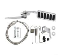 Pedal de acelerador de aluminio con kit de cable del acelerador de acero inoxidable y funda de 24 pulgadas, cable y soporte de carburador, reemplazo directo para coche, tamaño de 2 x 4.5 pulgadas