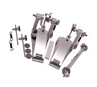 Pedal De Batería De Aleación De Aluminio Doble Pedal Plateado Tamaño Pequeño Pedal de bombo para principiantes (Color : 01)